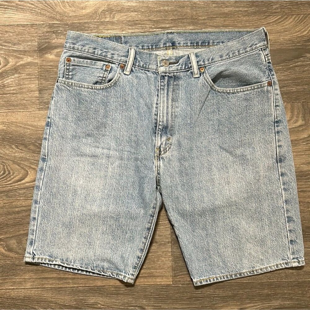 Levi’s 505 Denim Jean Shorts 36 Regular Fit Light Wash 10” Inseam Jorts Vintage